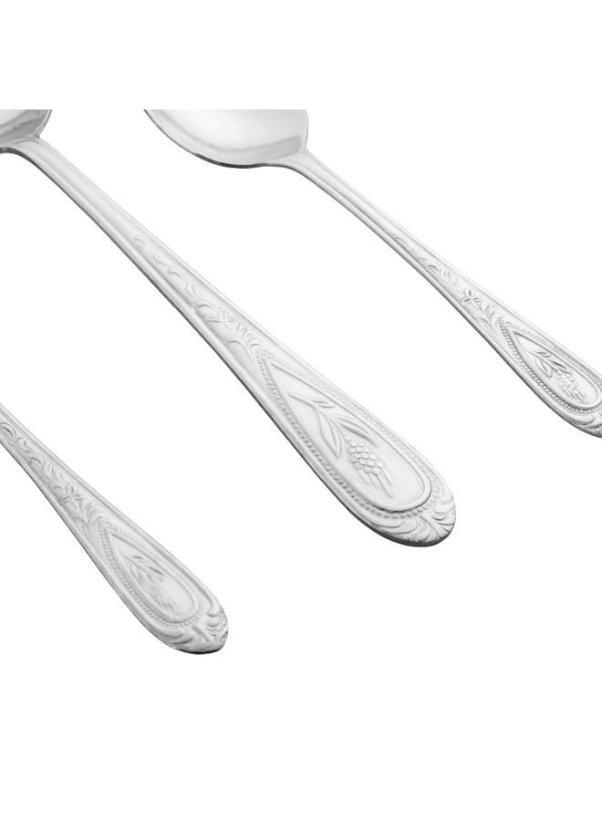 هيك طقم شوك حلى من الستانلس ستيل المقاوم للصدأ مكون من 12 قطعة فضي - Image 3